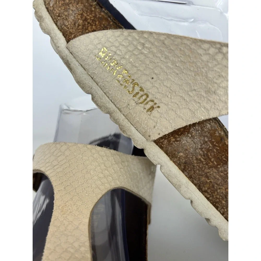 Birkenstock Gizeh Women Slip On Sandals‎ Snake Skin Metallic Size 40/9-9.5 US